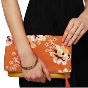 Rachel Pally Orange and Yellow Floral Clutch